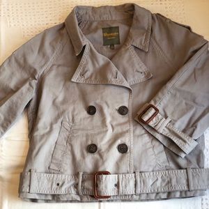 Madewell cropped cotton trench coat grey EUC